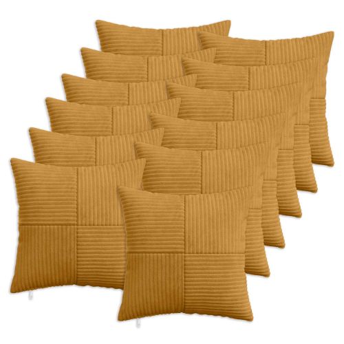 Калъфка за възглавница 12 pcs ALMELO Жълто 40 x 40 cm кордурой