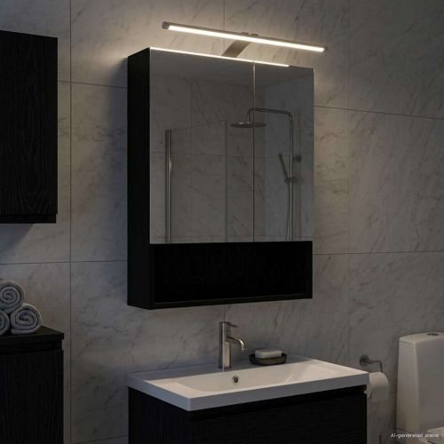 Шкаф с огледало за баня Черния дъб 50 x 14,5 x 70 см