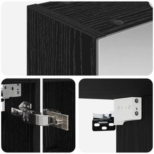Шкаф с огледало за баня Черния дъб 50 x 14,5 x 70 см