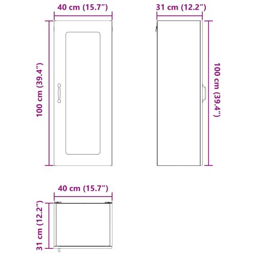 Панел за миялна машина Kalmar Циментено сиво 40 x 31 x 100 см