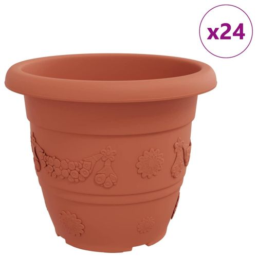 Кръгла саксия за цветя 24 бр. Червено тухла Ø 34 x 28 см