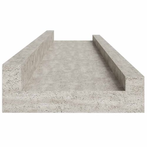 Стенни рафтове, 4 бр, бетонно сиви, 60x9x3 см