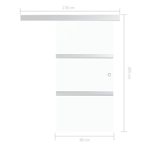 Плъзгаща врата с меки стопери ESG стъкло и алуминий 90x205 см