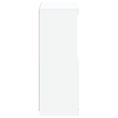 Сайдборд с LED светлини, бял, 60,5x37x100 см