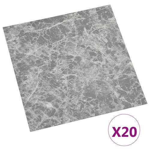 Самозалепващи дъски за настилка Сив и бял 30,5 x 30,5 см 20 бр.