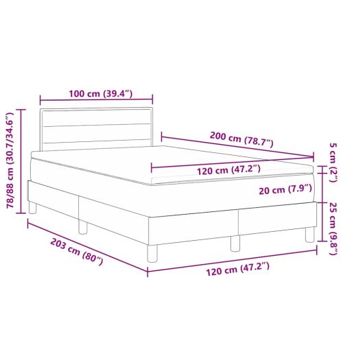 Легло с пружинирана основа с таблото Черен 120 x 200 cm текстил