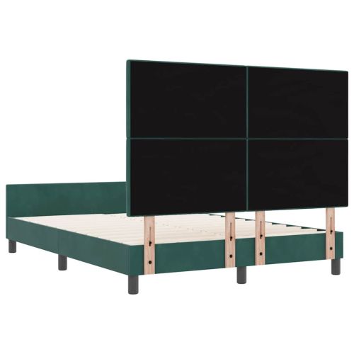 Легло с пружинирана основа Тъмен зелен 140 x 200 cm Кадифе