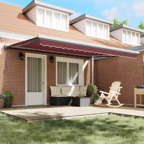 Автоматично прибираща се тента, бордо, 450x300 см