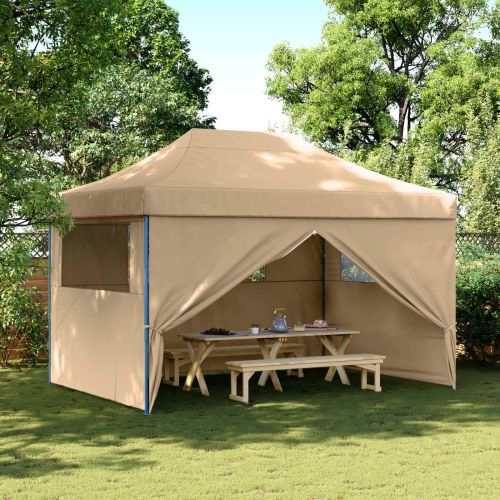 Парти шатър 279 x 410 x 315 см Бежово Оксфордска тъкан