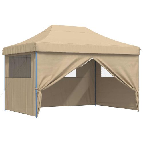 Парти шатър 279 x 410 x 315 см Бежово Оксфордска тъкан