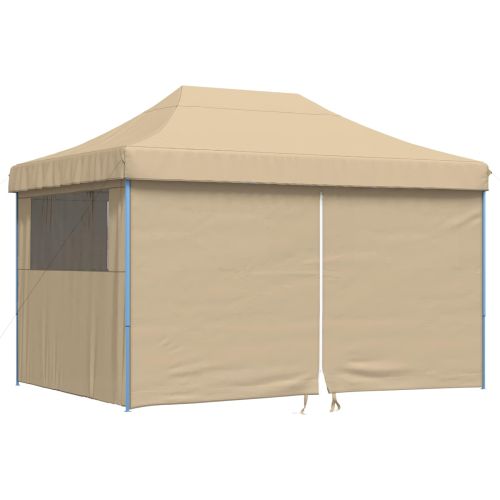 Парти шатър 279 x 410 x 315 см Бежово Оксфордска тъкан