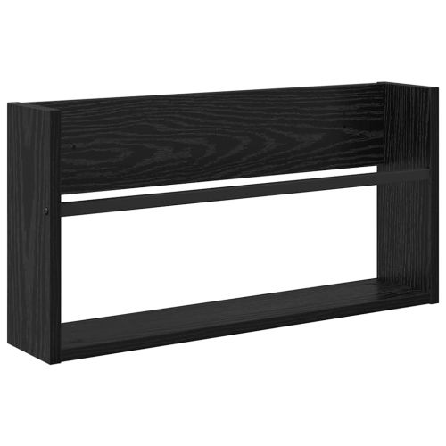 Етажерка за списания с рафт 2 бр. Черния дъб 60 x 12 x 30 см