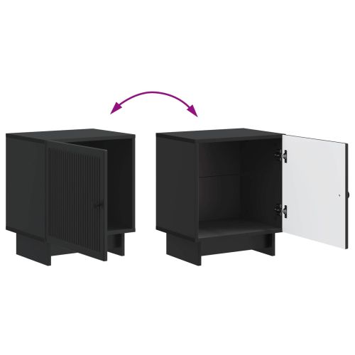 Нощен шкаф Черно 43 x 34,5 x 50 см Инженерна дървесина