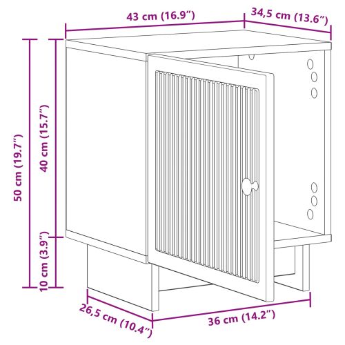 Нощен шкаф Черно 43 x 34,5 x 50 см Инженерна дървесина