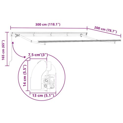 Прибираща се тента Антрацит 300 x 200 cm текстил