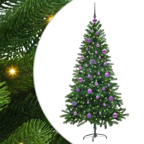 Коледно дърво с 150 LED светодиода с поставка Зелен 150 cm ПЕ