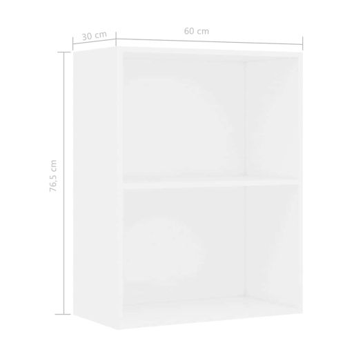 Шкаф за книги в бяло 60x30x76,5 cm Инженерна дървесина