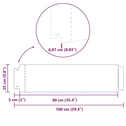 Ограничители за тревни площи 10 бр. 100 x 25 x 0,07 см