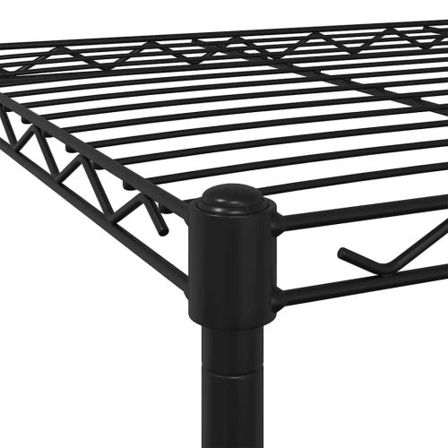 3-етажен стелаж за съхранение с колела 60x35x81 см черен 150 кг