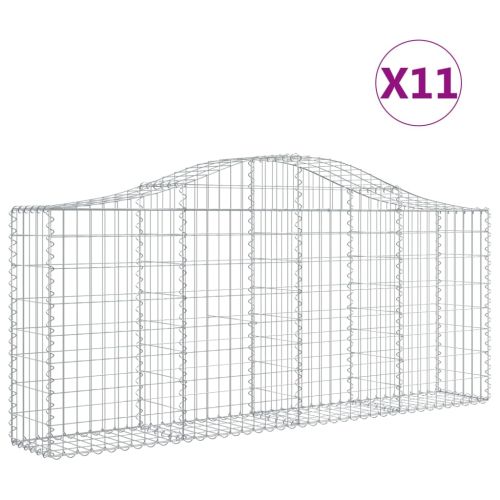 Габионни кошници арка 11 бр 200x30x80/100 см поцинковано желязо