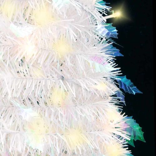 Изскачаща изкуствена коледна елха 150 LED светлини бяла 180 см