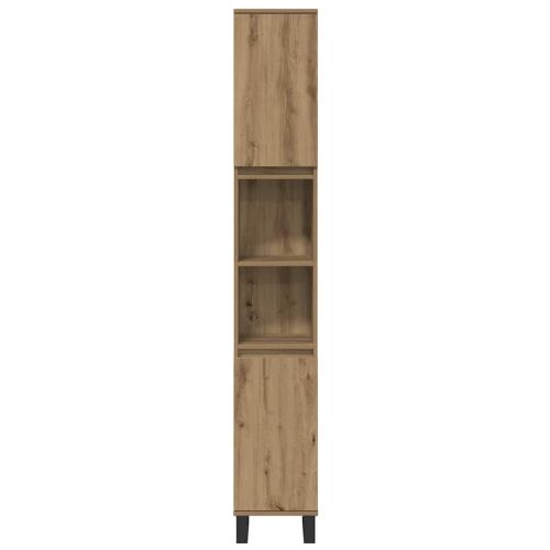 Комплект мебели за баня 3 бр. Кафяво 30 x 30 x 180 см