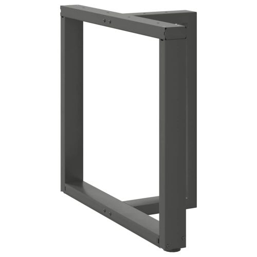 Крака за трапезна маса, Т-образни, 2 бр., антрацит, 70x35x(72-73) см, стомана