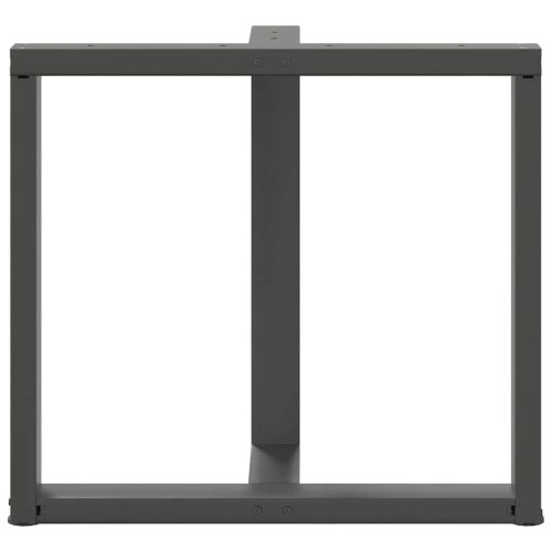 Крака за трапезна маса, Т-образни, 2 бр., антрацит, 70x35x(72-73) см, стомана