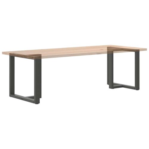 Крака за трапезна маса, Т-образни, 2 бр., антрацит, 70x35x(72-73) см, стомана
