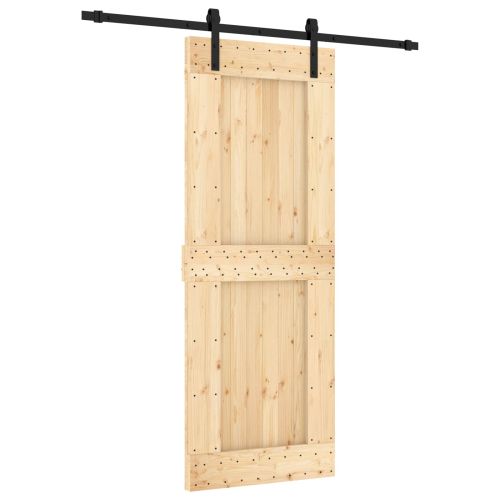 Преплъзваща се врата Естествено и черно 80 x 210 cm