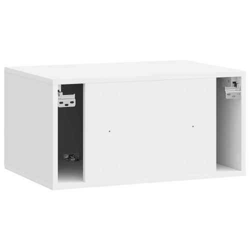 Стенно монтиран ТВ шкаф 59,5 x 41 x 30 см Бял гланц