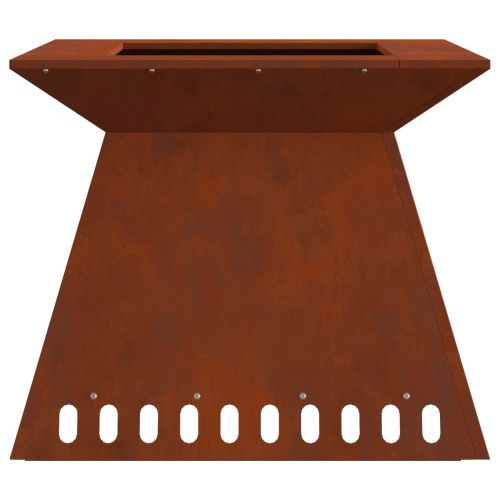 Котел за огън Ръждясало 60 x 60 x 50 см Кортенова стомана
