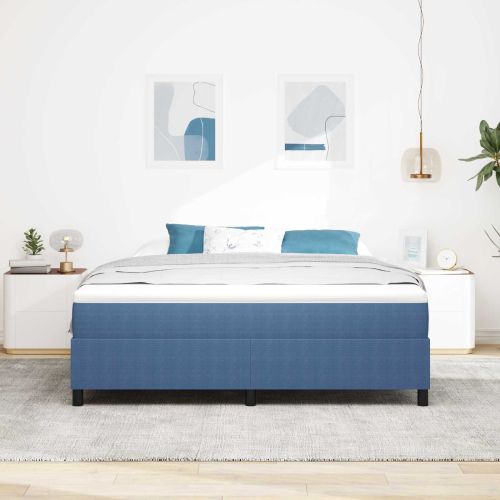 Платформено легло Синьо 180 x 200 cm Кордюрова тъкан