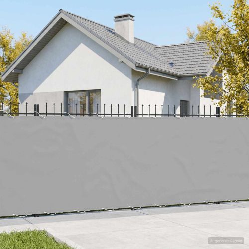 Прозорец за балкон 1,8 x 15 м Тъкан с PU покритие Светлосиво