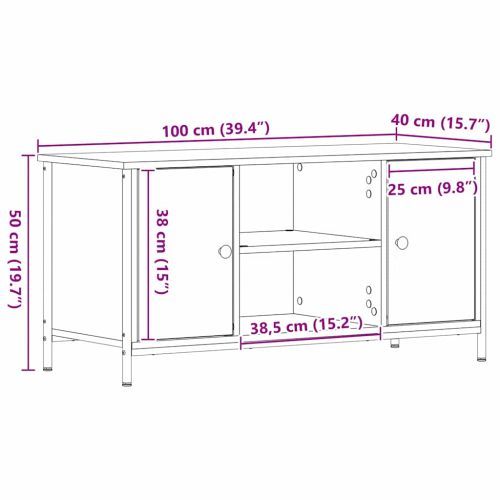 ТВ шкаф 100 x 40 x 50 cm дъб артизан Инженерна дървесина
