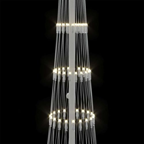 LED Коледна Елха Топло бяло 51 х 51 х 190 см Метал
