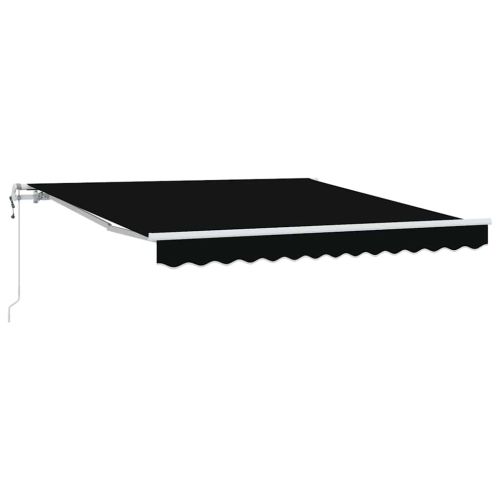 Прибираща се тента Черно 300 x 250 cm Тъкан и алуминий