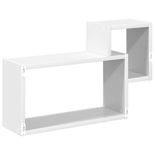 Стенен рафт Монтиране на стена Бяло 55 x 15 x 35 см