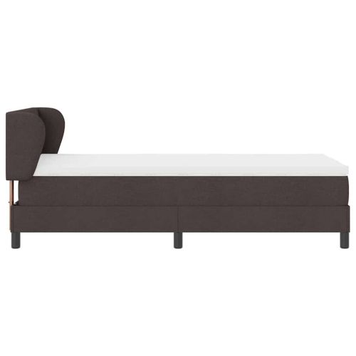 Легло с пружинирана основа Тъмен кафяв 90 x 200 cm текстил