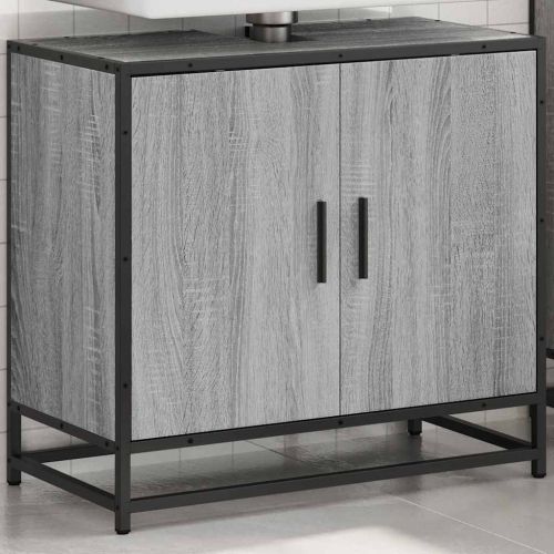 Шкаф за мивка в банята Grey Sonoma Инженерна дървесина