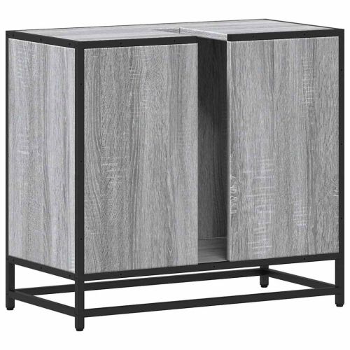 Шкаф за мивка в банята Grey Sonoma Инженерна дървесина