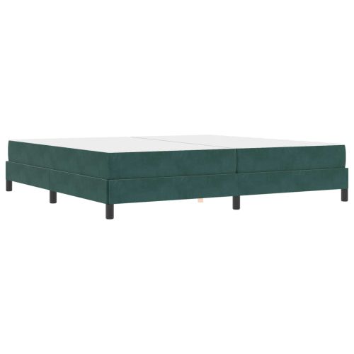 Легло с пружинирана основа Тъмен зелен 200 x 210 cm текстил
