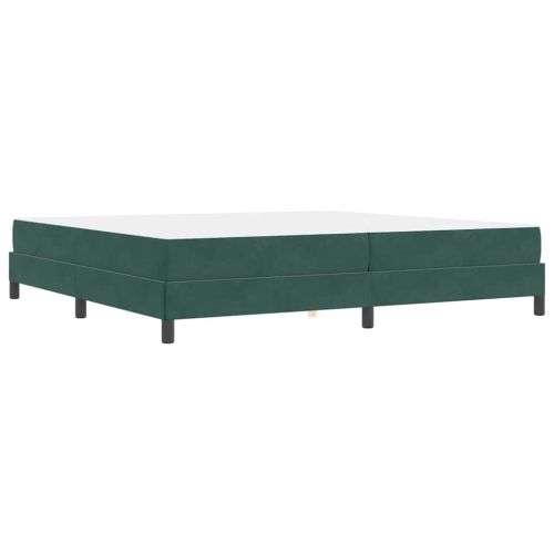 Легло с пружинирана основа Тъмен зелен 200 x 210 cm текстил