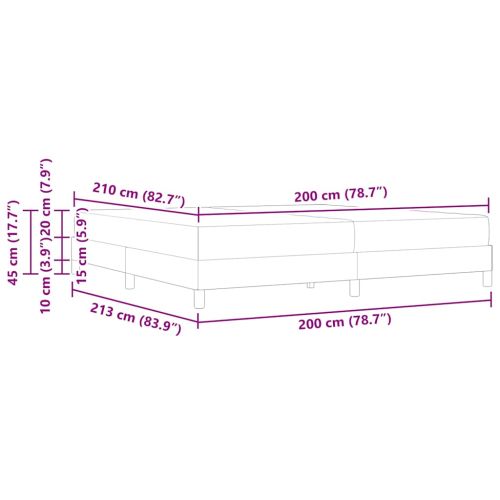 Легло с пружинирана основа Тъмен зелен 200 x 210 cm текстил