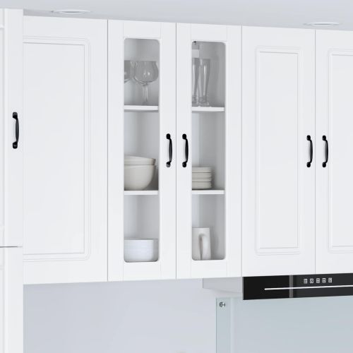 Стенен стъклен шкаф PORTO Бяло 60 x 31 x 100 см