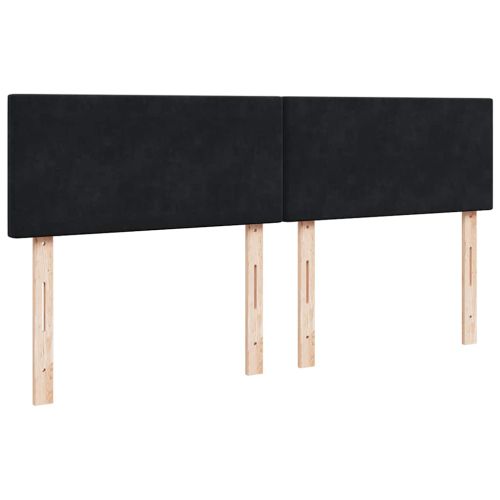 Боксспринг легло с матрак, черно, 200x200 см, кадифе