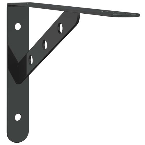 Скоби за рафт 4 бр 23,5x2,5x15,5 см черен неръждаема стомана