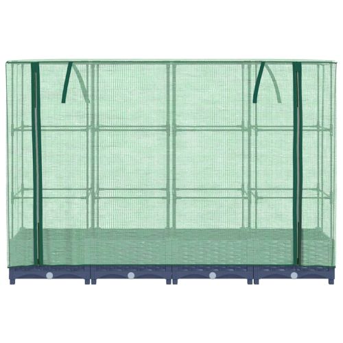 Повдигнато легло с покривало за оранжерия, ратанова имитация, 160x40x123 см