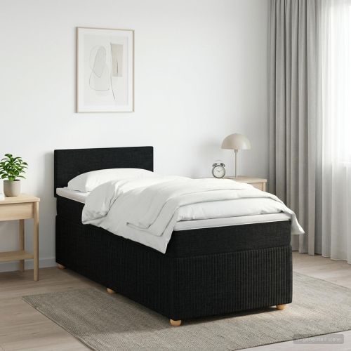 Континентално легло с матрак Черно 90 x 190 cm Текстил