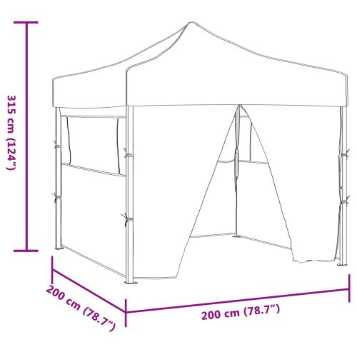 Парти шатър 200 x 200 x 315 см Кремаво Оксфордска тъкан
